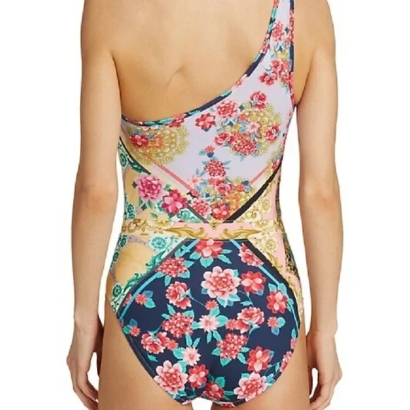 Johnny Was Multicolor Floral One Piece Swimsuit and Matching Cover up. - Picture 3 of 9